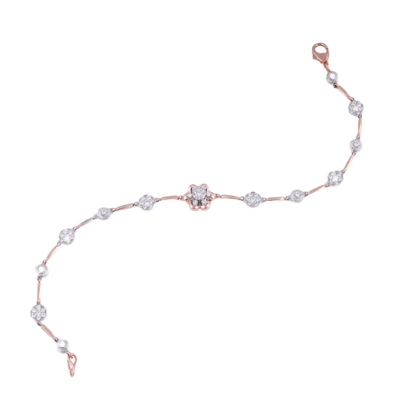 Rose Gold Floral Diamond Bracelet