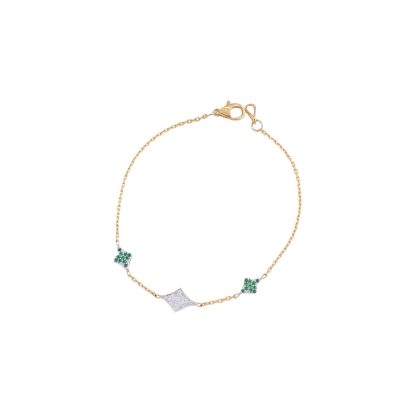 Triple Star Emerald & Diamond Bracelet