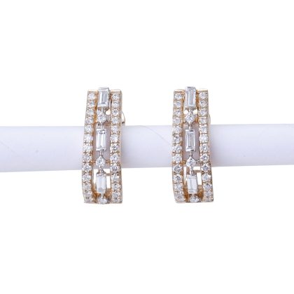 Linear Luxe Diamond Hoops