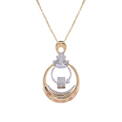 Trio Tone Circle Necklace