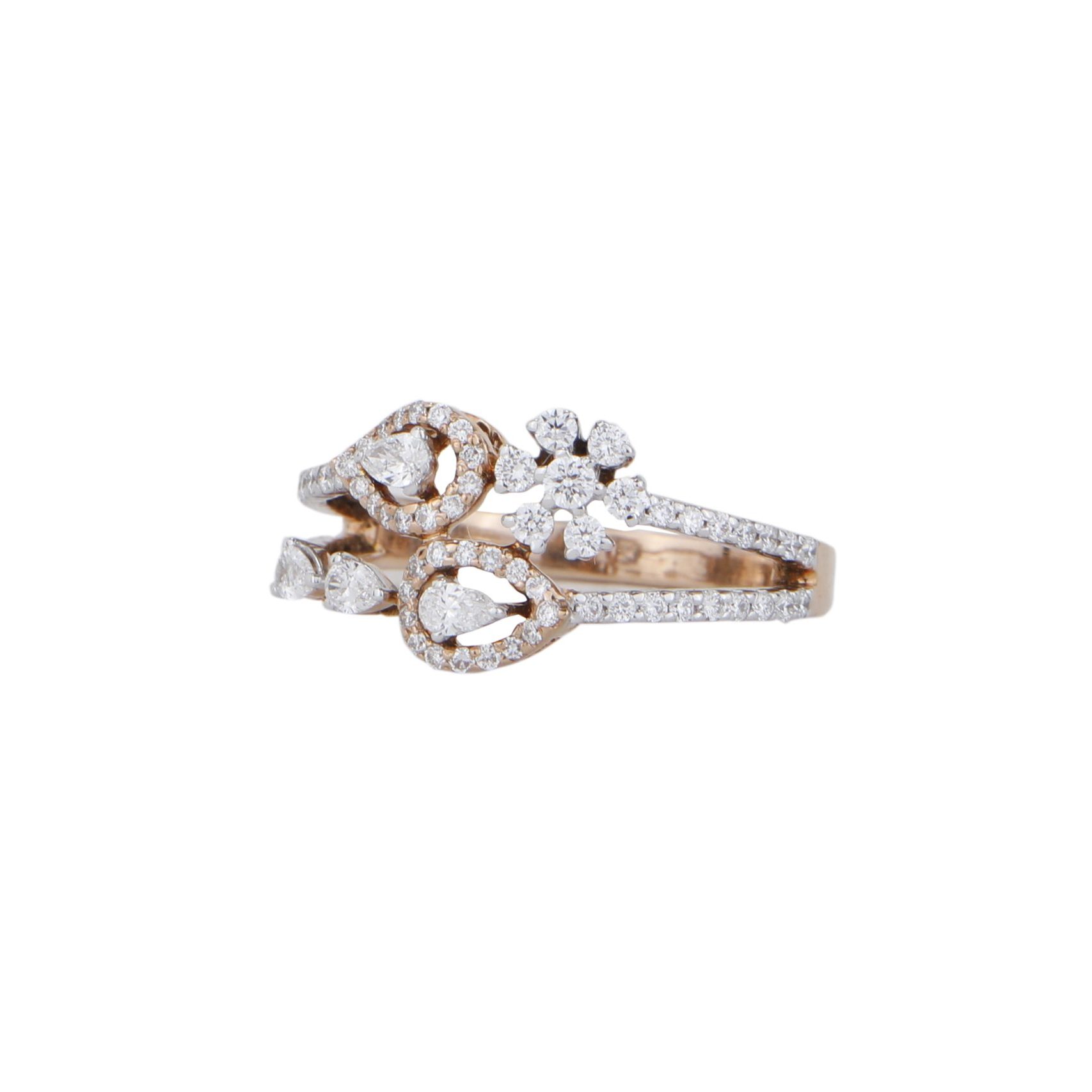Floral Teardrop Diamond Ring